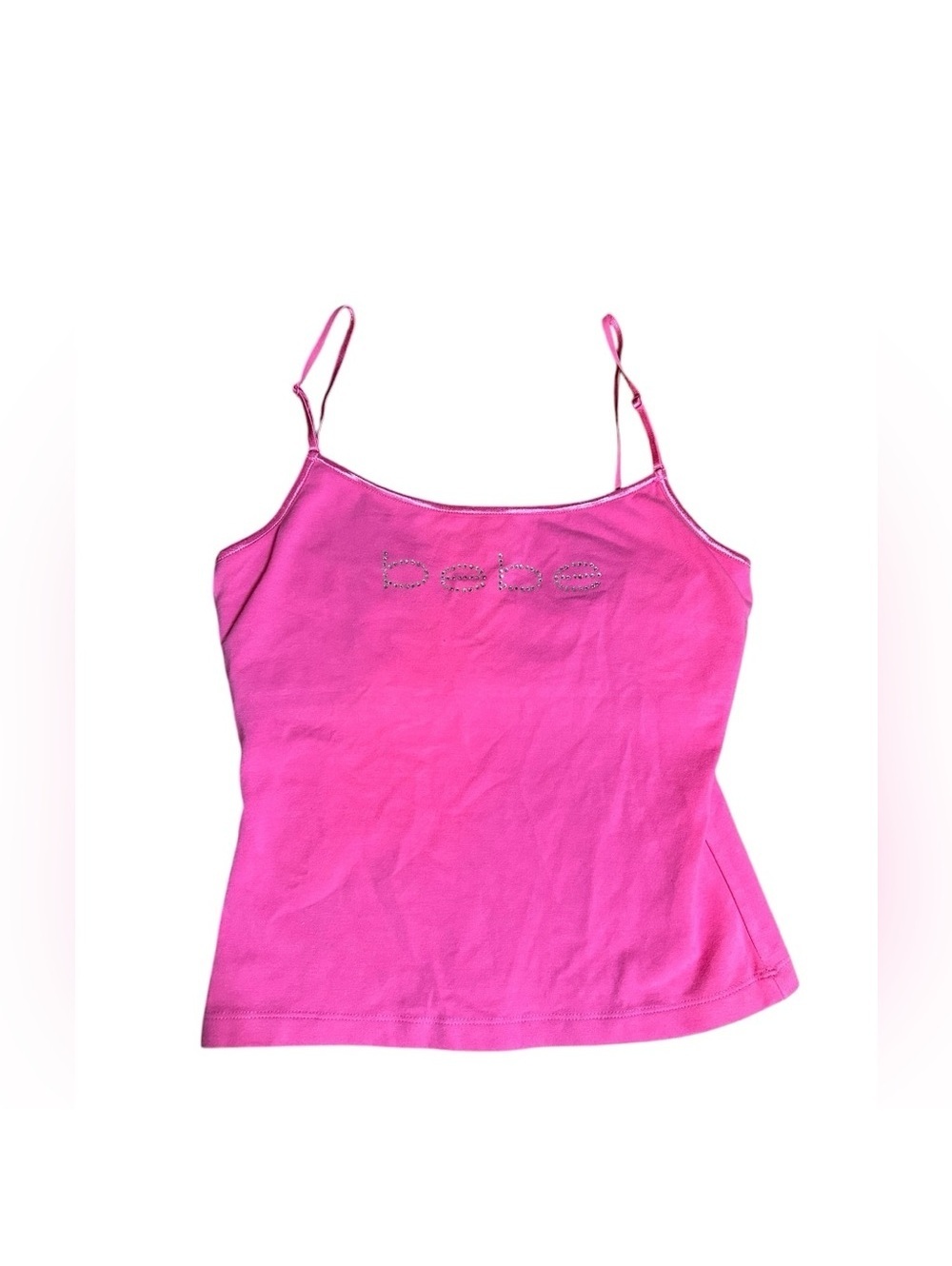 Y2k Bebe pink cami top with rhinestone detailing